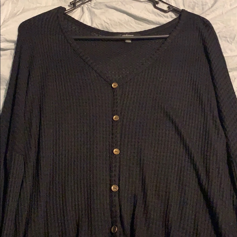 Waffle knit sweater